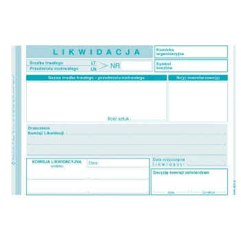 LT likwidacja środka trwałego A6 421-5